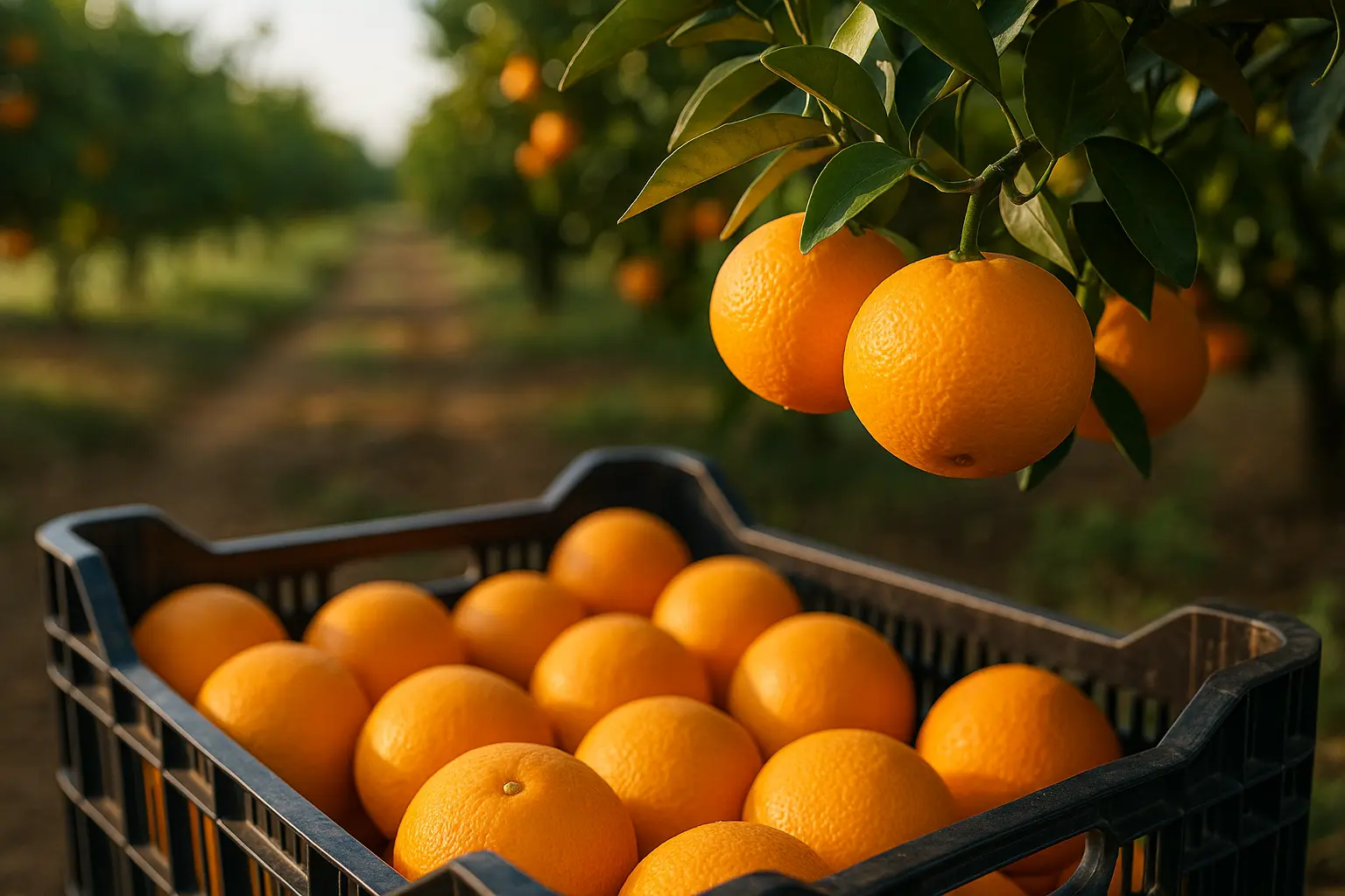 Naranja Navelina: ombligo pequeño, piel fina, color intenso